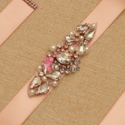 Brau din satin Hand Made Luxury BLT049OO cu Crystale aplicate pentru rochie de mireasa